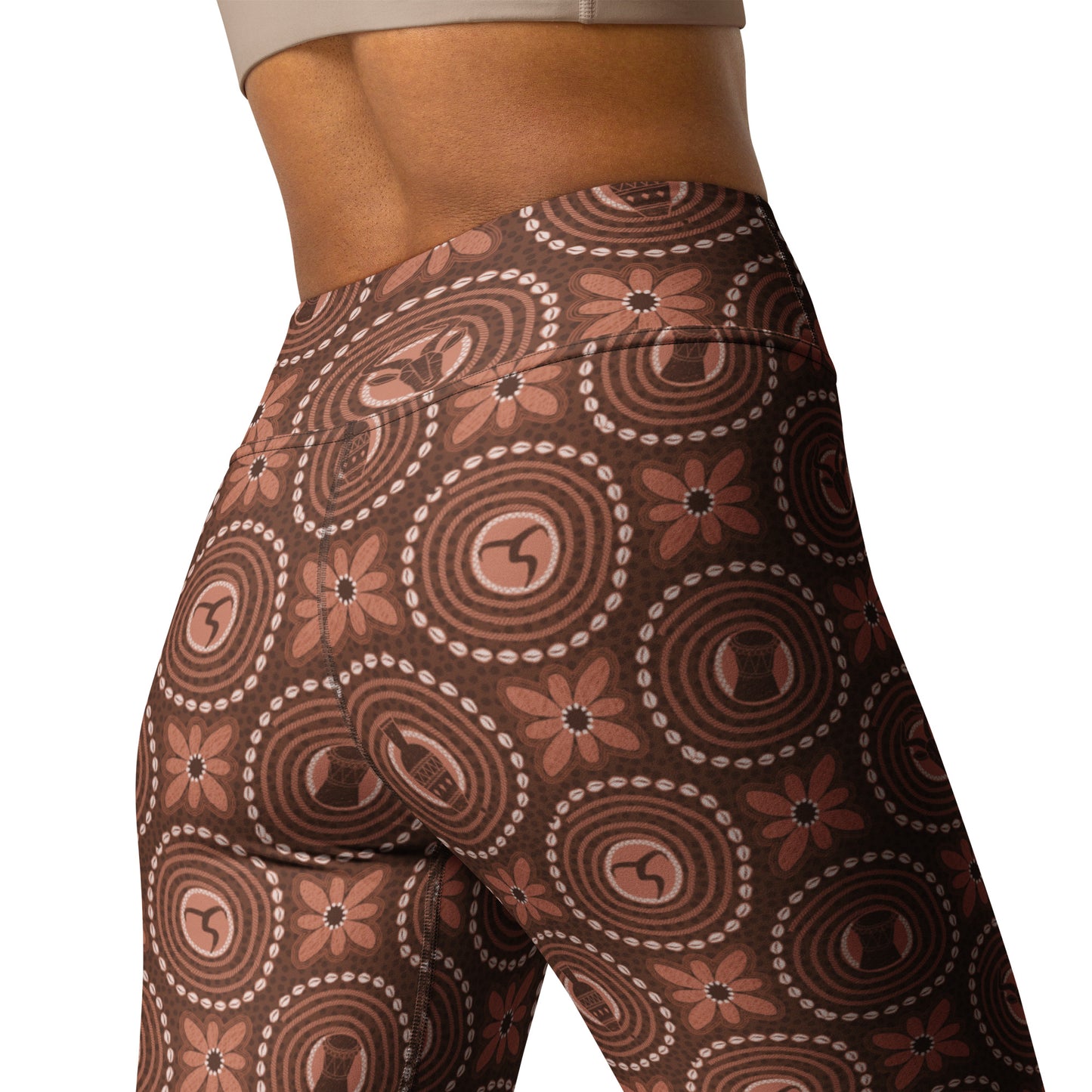 Adire brown Yoga Leggings