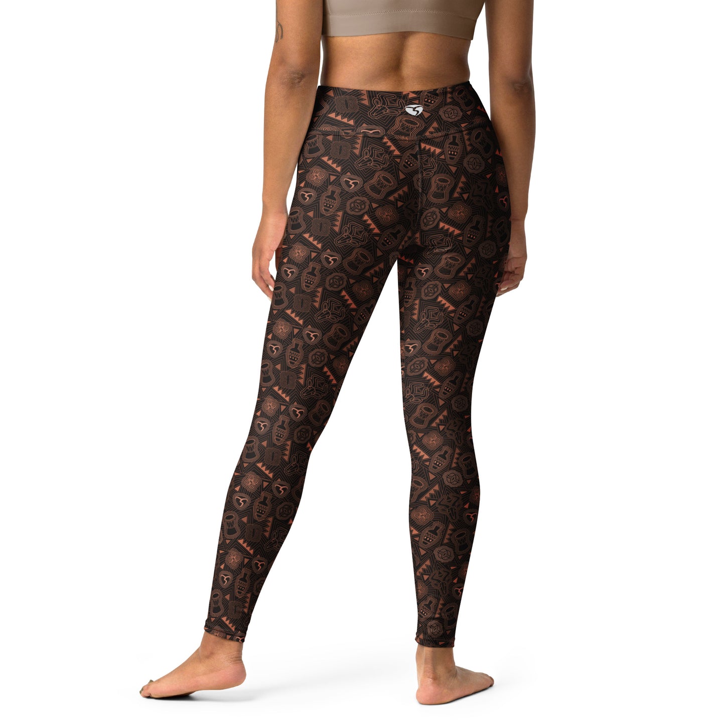 Adire Brown Mask Yoga Leggings