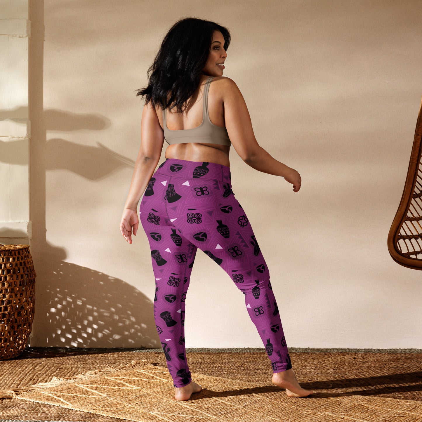 Mask Purple Yoga Leggings
