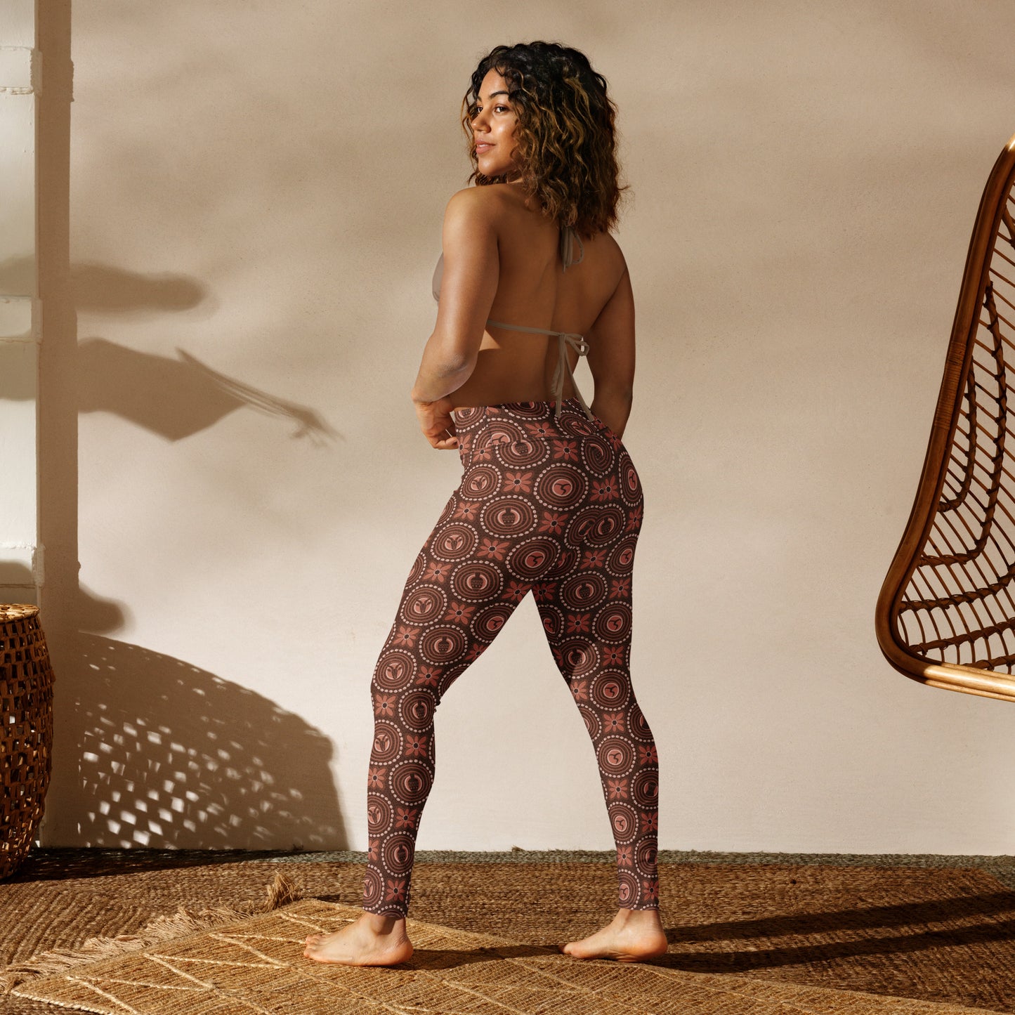 Adire brown Yoga Leggings