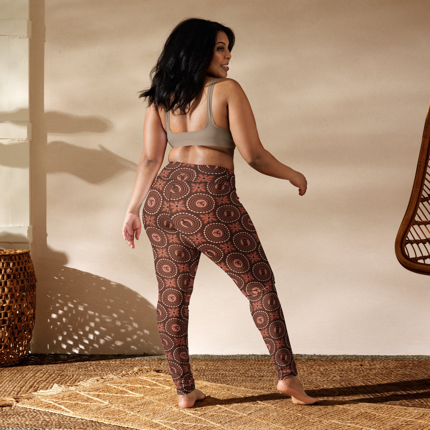 Adire brown Yoga Leggings