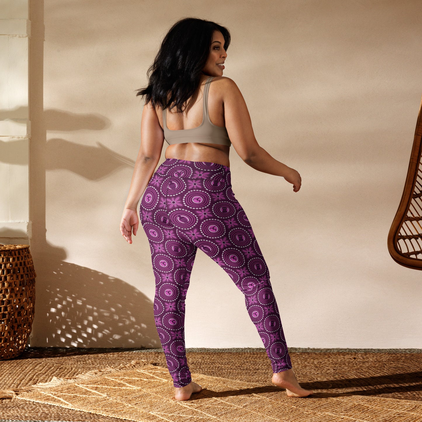 Adire Purple Yoga Leggings
