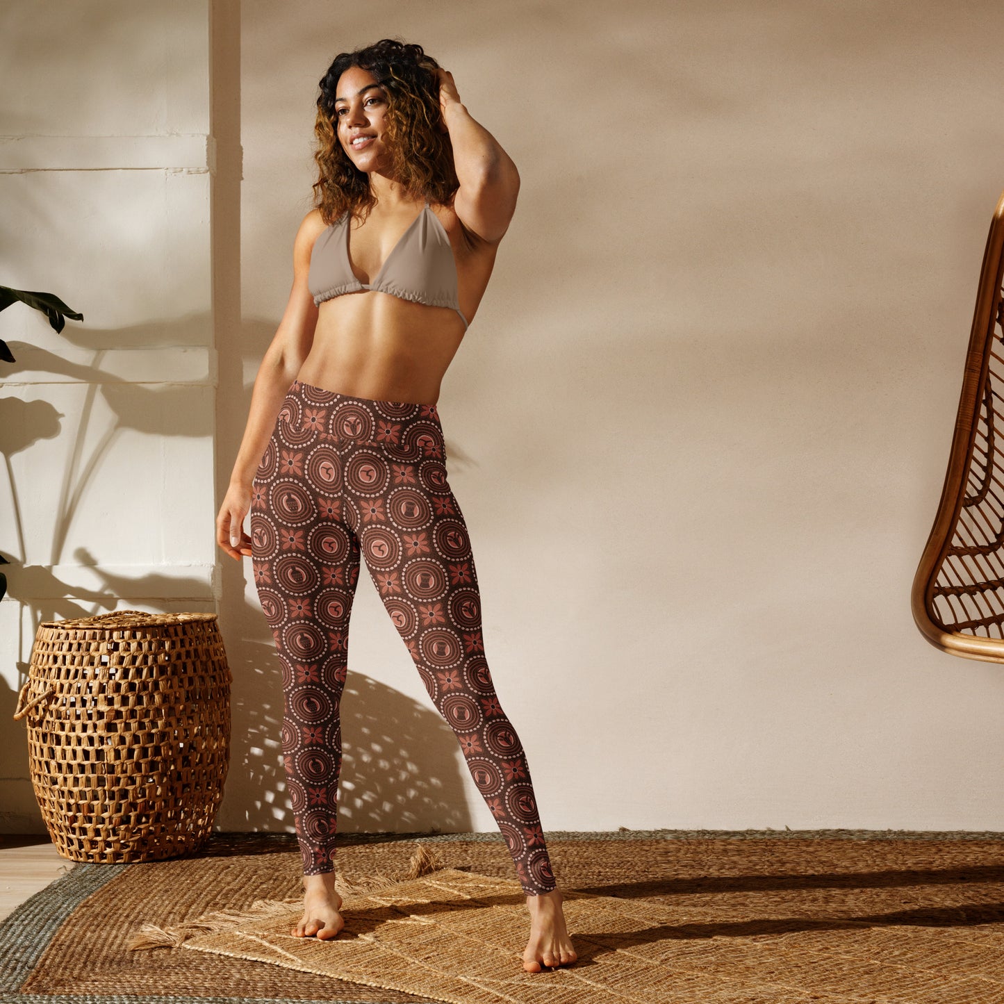 Adire brown Yoga Leggings