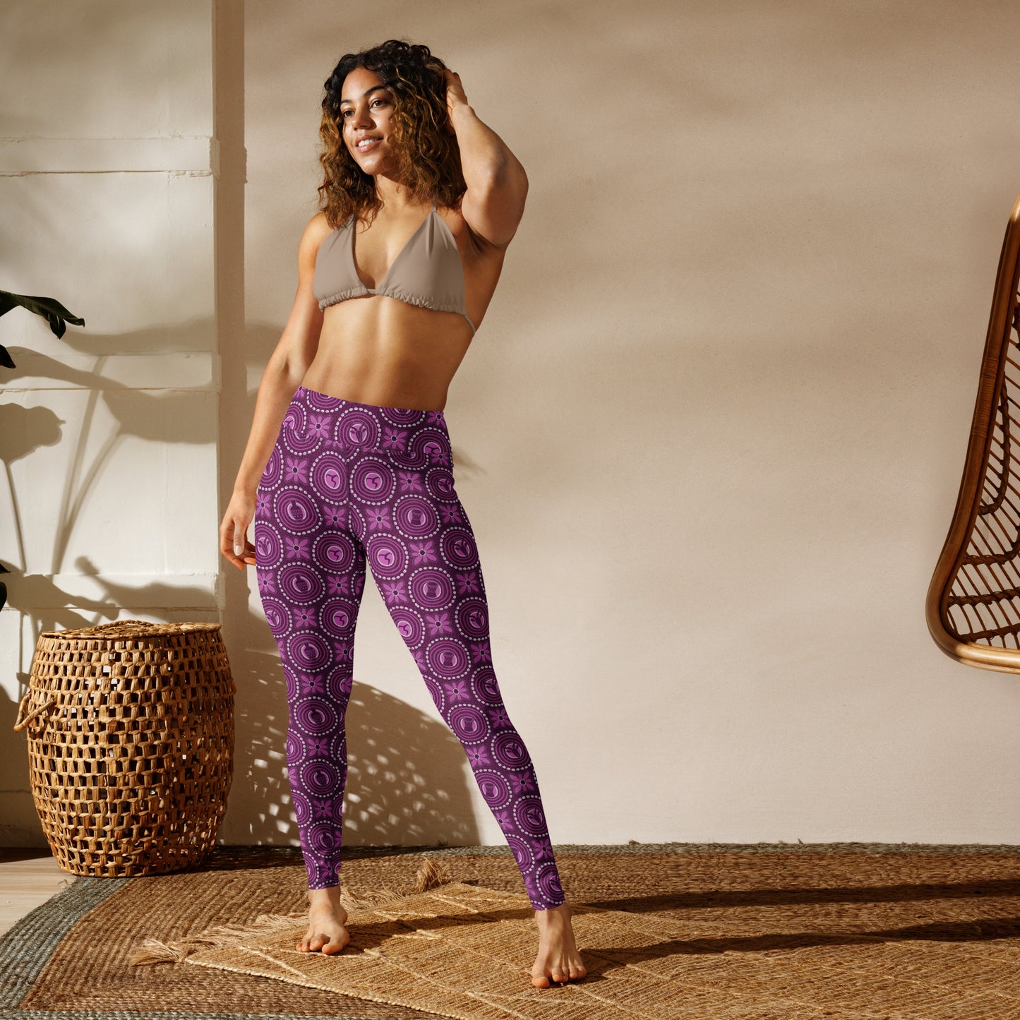 Adire Purple Yoga Leggings