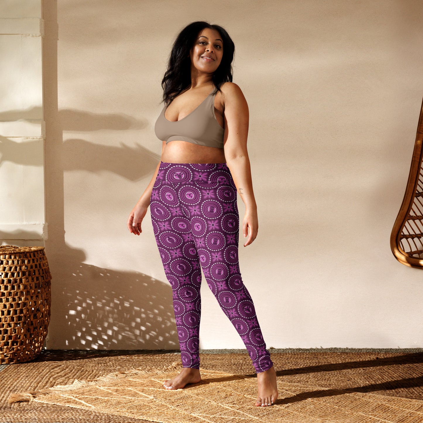Adire Purple Yoga Leggings