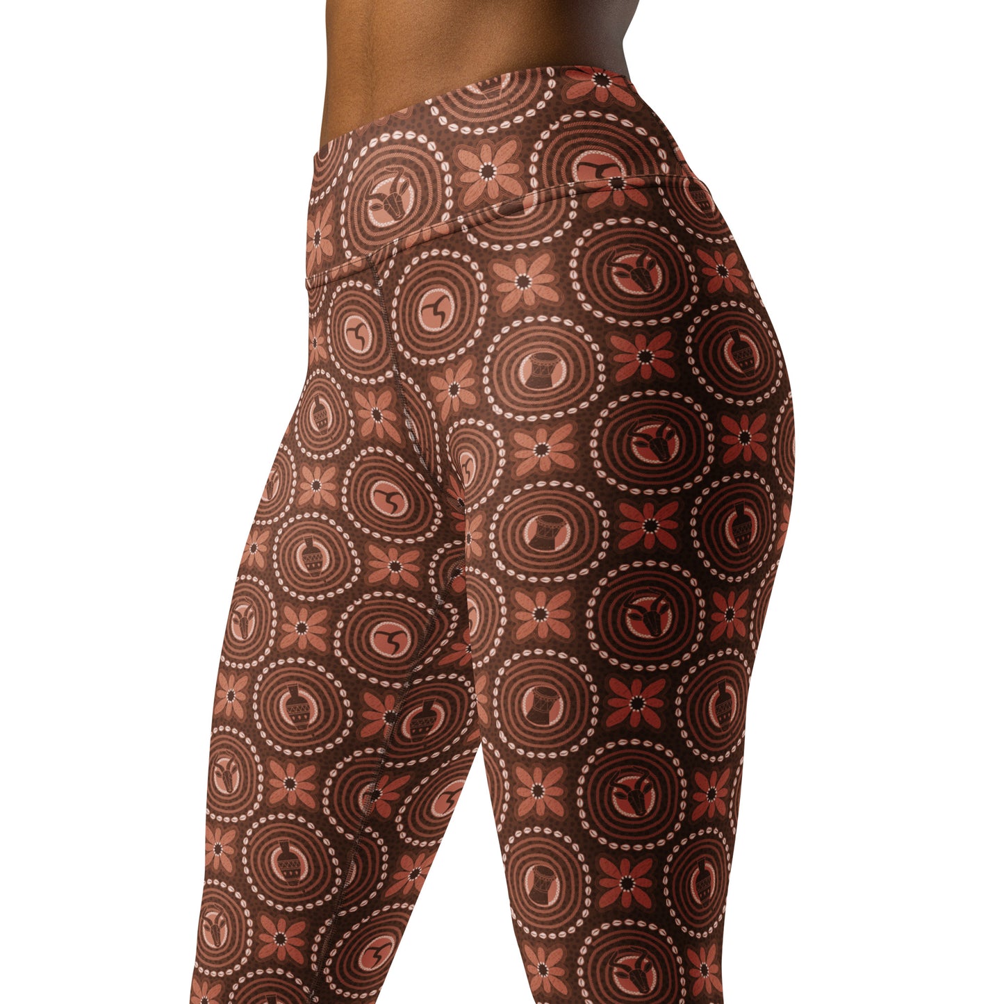 Adire brown Yoga Leggings