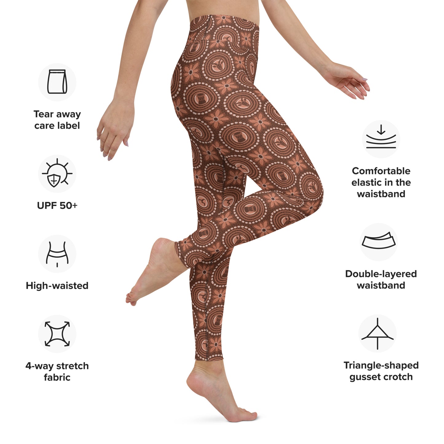 Adire brown Yoga Leggings