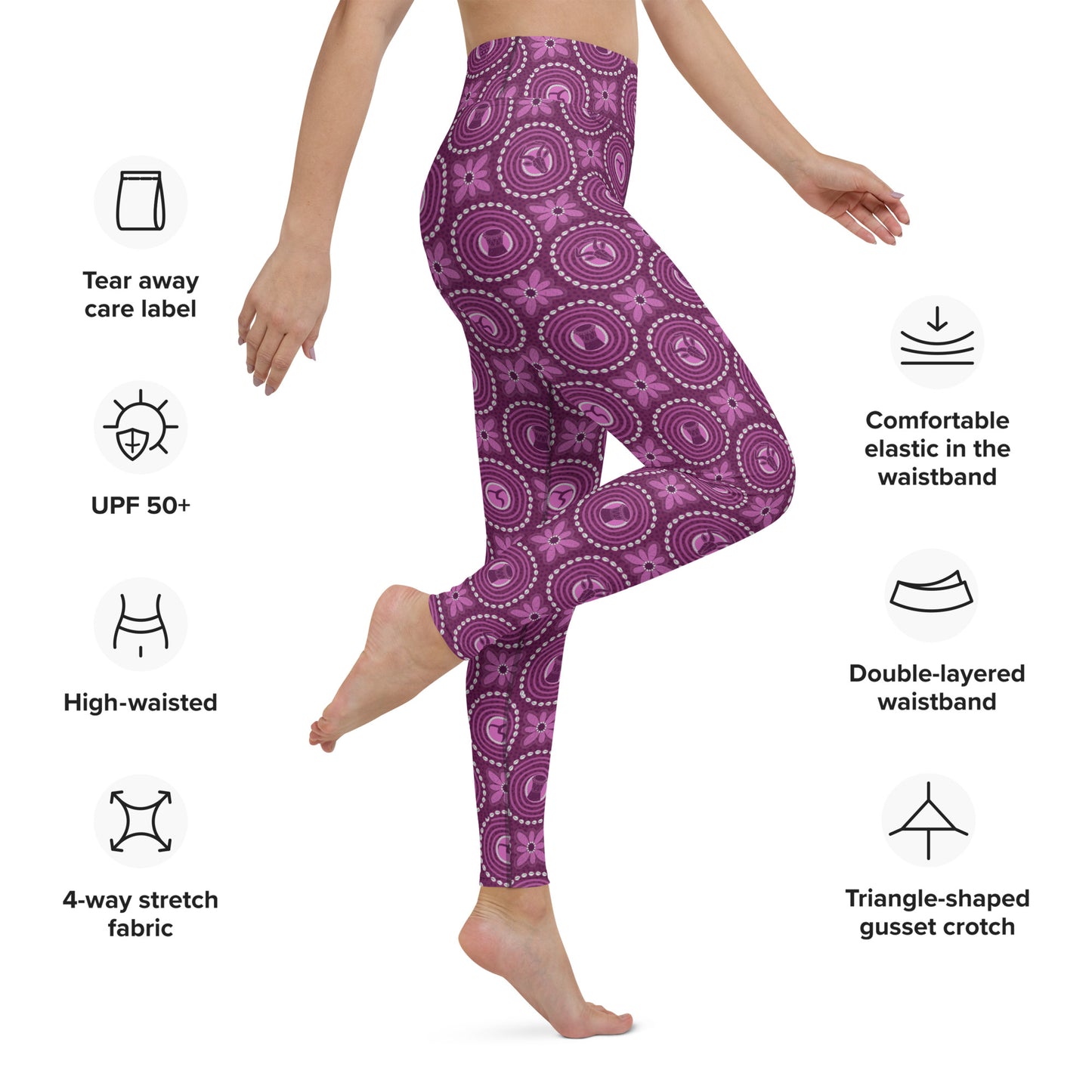 Adire Purple Yoga Leggings
